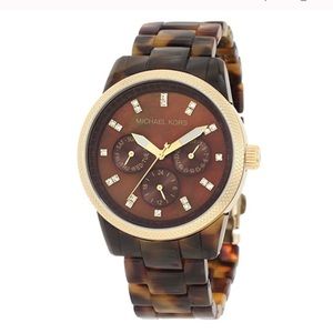 Michael Kors Gold and Tortoise Acetate Watch
